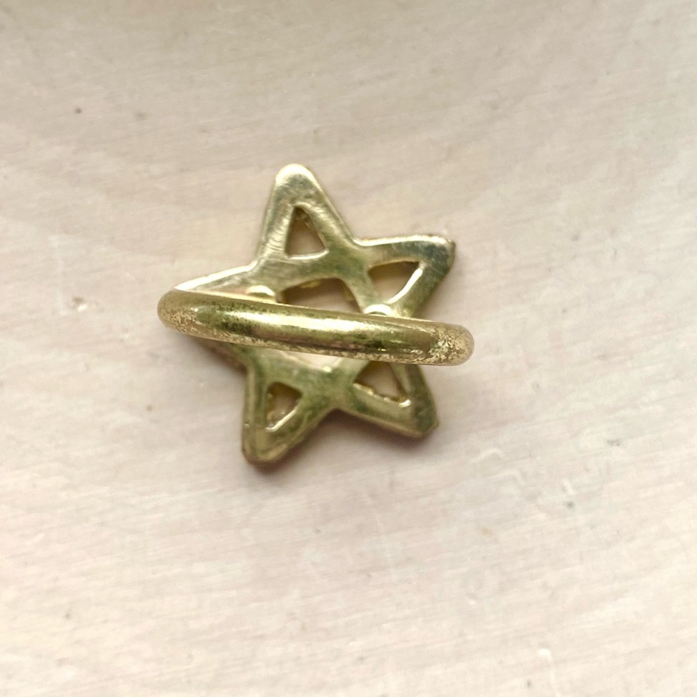 NEW Anthropologie x Lena Bernard Star Statement Ring Gold Size 7 - Picture 11 of 15
